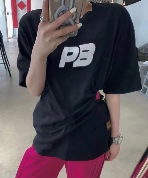 mebole（メボレ）の「ウエストギャザーＴシャツ（Tシャツ/カットソー・レディース・ピンク/ブラック/ホワイト/ブルー・FREE）」の15枚目の写真