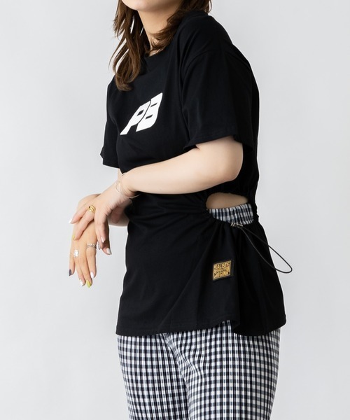 mebole（メボレ）の「ウエストギャザーＴシャツ（Tシャツ/カットソー・レディース・ピンク/ブラック/ホワイト/ブルー・FREE）」の19枚目の写真