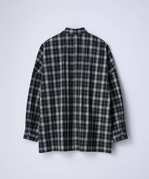 SLICK（スリック）の「【SLICK/スリック】Seersucker Check Dolmansleeve Regular Shirt/シアサッカーチェックレギュラーカラーシャツ / クラシック（シャツ/ブラウス・メンズ・ブラック/ブラウン・3/2/1）」の16枚目の写真