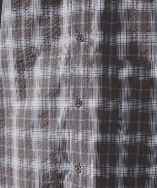 SLICK（スリック）の「【SLICK/スリック】Seersucker Check Dolmansleeve Regular Shirt/シアサッカーチェックレギュラーカラーシャツ / クラシック（シャツ/ブラウス・メンズ・ブラック/ブラウン・3/2/1）」の11枚目の写真