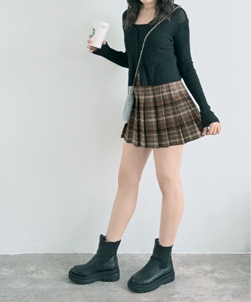 kirakiraShop(キラキラショップ)の「チェック柄 プリーツ ミニスカート(スカート・レディース・レッド/ブラウン/モカ/ブルー・S/M/L)」の20枚目の写真