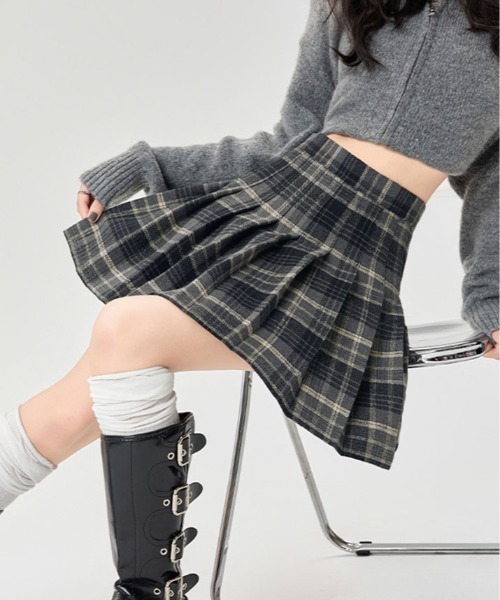 kirakiraShop(キラキラショップ)の「チェック柄 プリーツ ミニスカート(スカート・レディース・レッド/ブラウン/モカ/ブルー・S/M/L)」の22枚目の写真