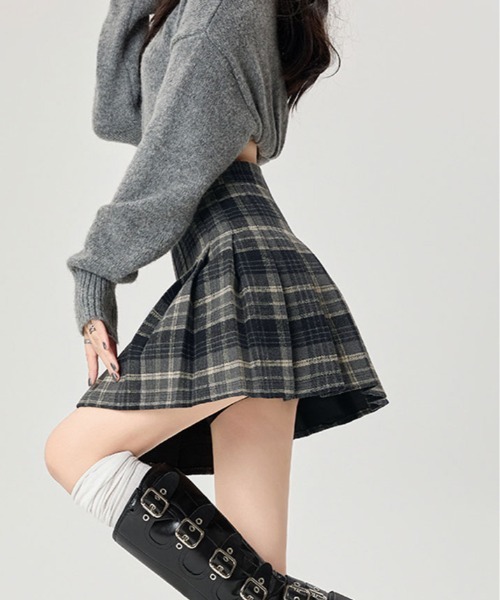 kirakiraShop(キラキラショップ)の「チェック柄 プリーツ ミニスカート(スカート・レディース・レッド/ブラウン/モカ/ブルー・S/M/L)」の13枚目の写真