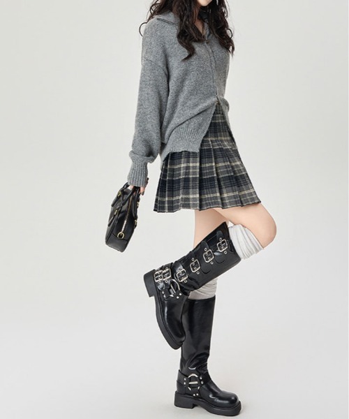 kirakiraShop(キラキラショップ)の「チェック柄 プリーツ ミニスカート(スカート・レディース・レッド/ブラウン/モカ/ブルー・S/M/L)」の15枚目の写真