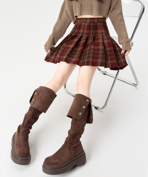 kirakiraShop(キラキラショップ)の「チェック柄 プリーツ ミニスカート(スカート・レディース・レッド/ブラウン/モカ/ブルー・S/M/L)」の7枚目の写真