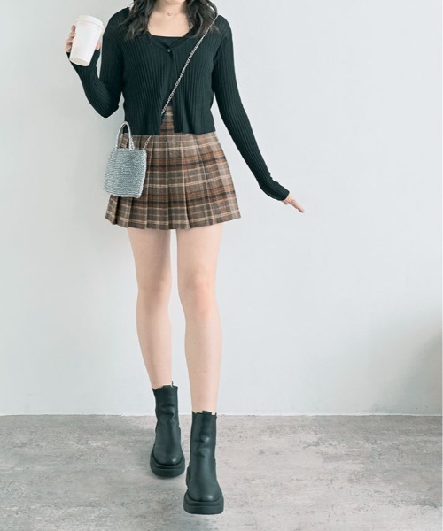 kirakiraShop(キラキラショップ)の「チェック柄 プリーツ ミニスカート(スカート・レディース・レッド/ブラウン/モカ/ブルー・S/M/L)」の19枚目の写真