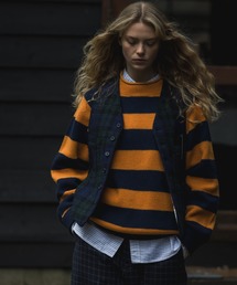 BEAMS PLUS（ビームスプラス）の「リブ ボーダー ハイネック ニット（ニット/セーター）」