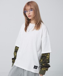 ヘビーウエイトフェイクレイヤードロンT カモフラージュ柄 ボーダー【UNISEX】