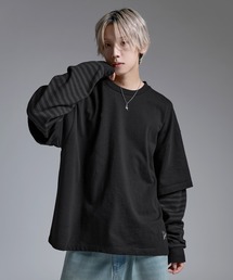 ヘビーウエイトフェイクレイヤードロンT カモフラージュ柄 ボーダー【UNISEX】
