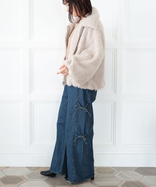 Ruwan yu(ルワンユー)の「サイドリボンワイドデニムパンツ【大きいサイズ対応】(デニムパンツ・レディース・ネイビー・LL/3L/4L/L)」の17枚目の写真