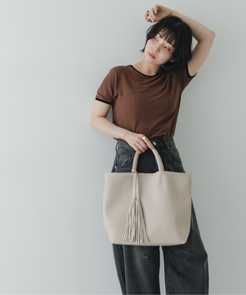 Mサイズ』タッセル軽量2WAYシンプルトートバッグ（トートバッグ