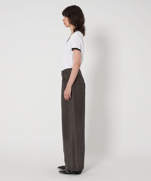 ASTRAET(アストラット)の「<ASTRAET>BIG バルーン カラーデニムパンツ UNISEX(デニムパンツ・レディース・ダークグレー/ベージュ・0/1/00/3)」の5枚目の写真