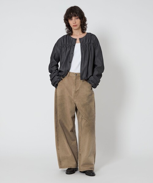 ASTRAET(アストラット)の「<ASTRAET>BIG バルーン カラーデニムパンツ UNISEX(デニムパンツ・レディース・ダークグレー/ベージュ・0/1/00/3)」の13枚目の写真