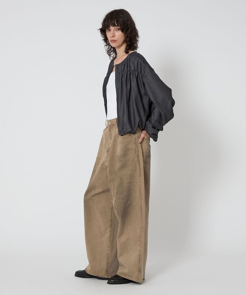 ASTRAET(アストラット)の「<ASTRAET>BIG バルーン カラーデニムパンツ UNISEX(デニムパンツ・レディース・ダークグレー/ベージュ・0/1/00/3)」の14枚目の写真