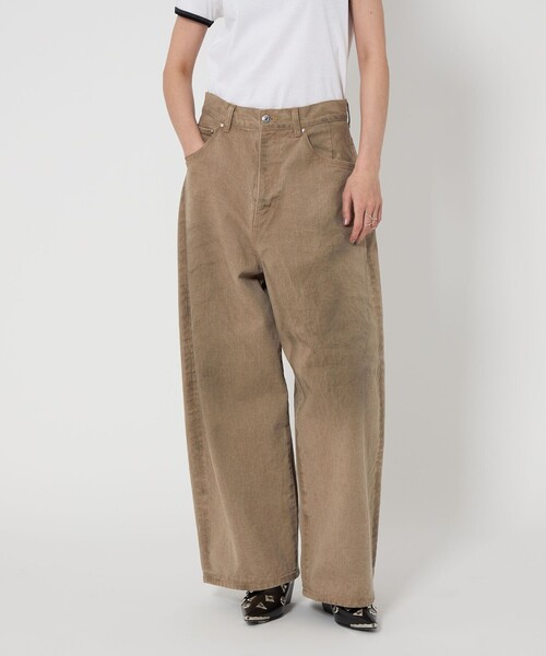 ASTRAET(アストラット)の「<ASTRAET>BIG バルーン カラーデニムパンツ UNISEX(デニムパンツ・レディース・ダークグレー/ベージュ・0/1/00/3)」の22枚目の写真