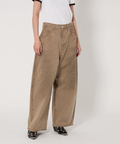 ASTRAET(アストラット)の「<ASTRAET>BIG バルーン カラーデニムパンツ UNISEX(デニムパンツ・レディース・ダークグレー/ベージュ・0/1/00/3/2)」の19枚目の写真