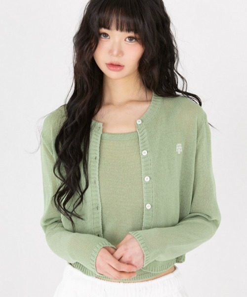 muahmuah(ムーアムーア)の「A'GEM/9 × .kom 『muah muah/ムーアムーア』REGULAR FIT ROUND CARDIGAN/レギュラーフィットラウンドカーディガン(カーディガン/ボレロ・レディース・アイボリー/ブラック/グリーン・FREE)」の7枚目の写真