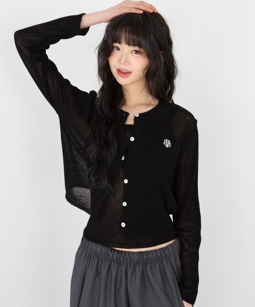 muahmuah(ムーアムーア)の「A'GEM/9 × .kom 『muah muah/ムーアムーア』REGULAR FIT ROUND CARDIGAN/レギュラーフィットラウンドカーディガン(カーディガン/ボレロ・レディース・アイボリー/ブラック/グリーン・FREE)」の10枚目の写真
