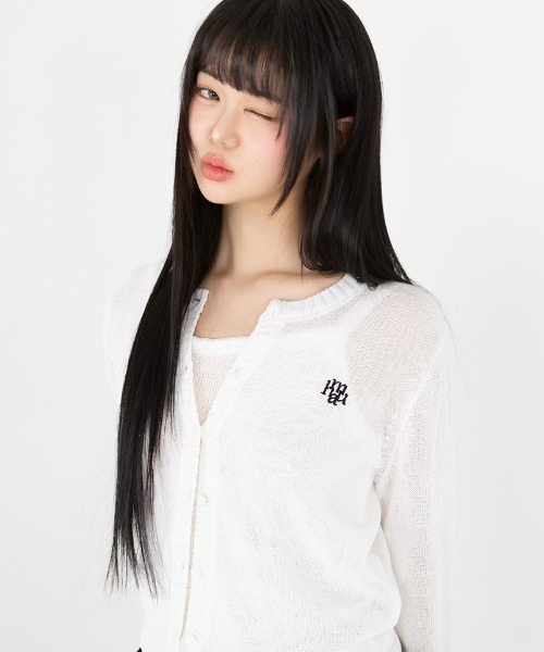 muahmuah(ムーアムーア)の「A'GEM/9 × .kom 『muah muah/ムーアムーア』REGULAR FIT ROUND CARDIGAN/レギュラーフィットラウンドカーディガン(カーディガン/ボレロ・レディース・アイボリー/ブラック/グリーン・FREE)」の5枚目の写真