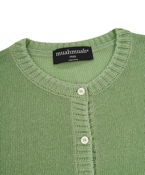 muahmuah(ムーアムーア)の「A'GEM/9 × .kom 『muah muah/ムーアムーア』REGULAR FIT ROUND CARDIGAN/レギュラーフィットラウンドカーディガン(カーディガン/ボレロ・レディース・アイボリー/ブラック/グリーン・FREE)」の14枚目の写真
