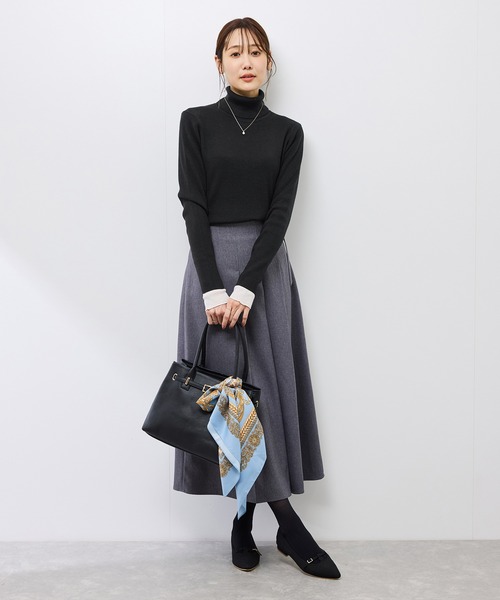 ROPE' PICNIC（ロペピクニック）の「アンチピリングリブタートルニットプルオーバー/イージーケア（ニット/セーター・レディース・キナリ/ブラック/ホワイト系その他5/ワイン・FREE）」の5枚目の写真