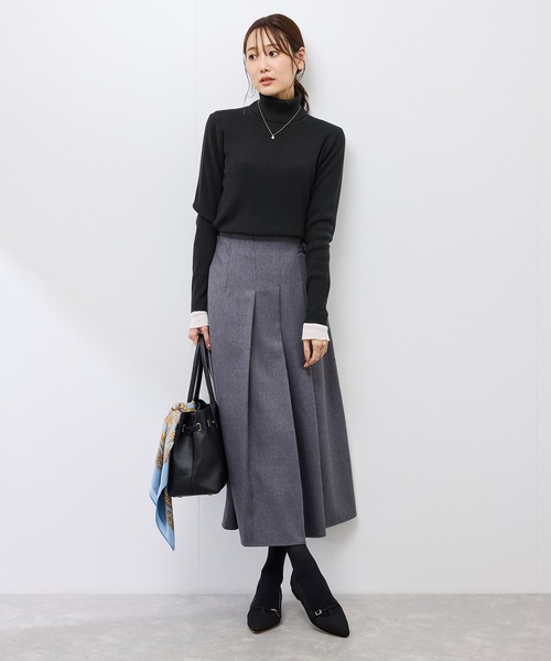 ROPE' PICNIC（ロペピクニック）の「アンチピリングリブタートルニットプルオーバー/イージーケア（ニット/セーター・レディース・キナリ/ブラック/ホワイト系その他5/ワイン・FREE）」の6枚目の写真