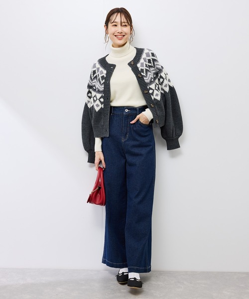 ROPE' PICNIC（ロペピクニック）の「アンチピリングリブタートルニットプルオーバー/イージーケア（ニット/セーター・レディース・キナリ/ブラック/ホワイト系その他5/ワイン・FREE）」の11枚目の写真