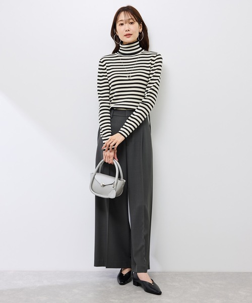 ROPE' PICNIC（ロペピクニック）の「アンチピリングリブタートルニットプルオーバー/イージーケア（ニット/セーター・レディース・キナリ/ブラック/ホワイト系その他5/ワイン・FREE）」の17枚目の写真