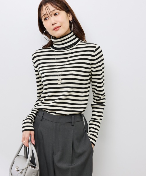 ROPE' PICNIC（ロペピクニック）の「アンチピリングリブタートルニットプルオーバー/イージーケア（ニット/セーター・レディース・キナリ/ブラック/ホワイト系その他5/ワイン・FREE）」の20枚目の写真