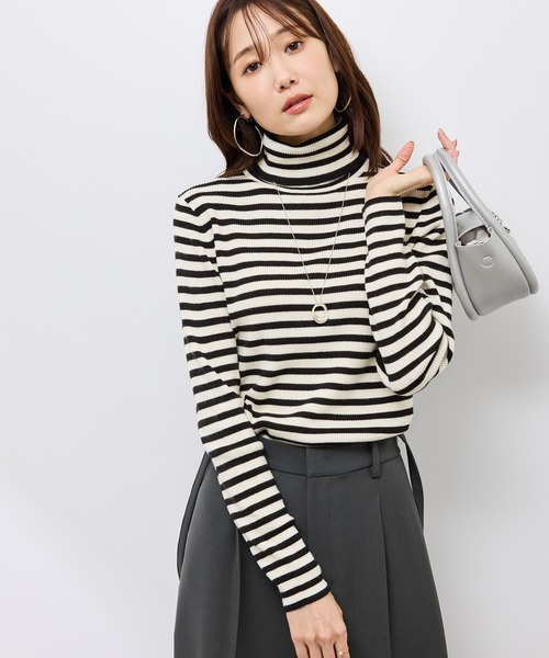 ROPE' PICNIC（ロペピクニック）の「アンチピリングリブタートルニットプルオーバー/イージーケア（ニット/セーター・レディース・キナリ/ブラック/ホワイト系その他5/ワイン・FREE）」の22枚目の写真