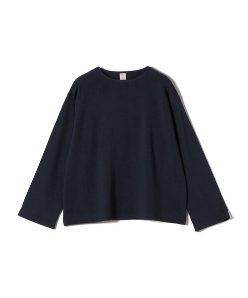 gicipi（ジチピ）の「gicipi:クルーネック リラックス フィット ミラノ リブ カットソー（SPINACIO）（Tシャツ/カットソー・レディース・オフホワイト/ネイビー/ピンク・ONE SIZE）」の2枚目の写真