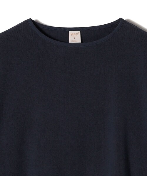 gicipi（ジチピ）の「gicipi:クルーネック リラックス フィット ミラノ リブ カットソー（SPINACIO）（Tシャツ/カットソー・レディース・オフホワイト/ネイビー/ピンク・ONE SIZE）」の7枚目の写真