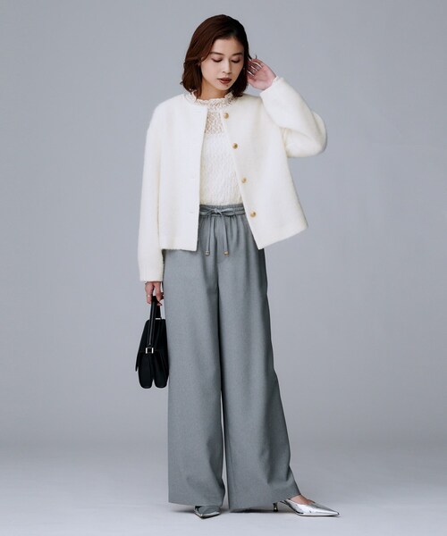 EVERYDAY I LIKE アルパカ混 金ボタン カーディガン ジャケット モヘアライクWポケットゴールドボタンカーディガン | ur's（ユアーズ）