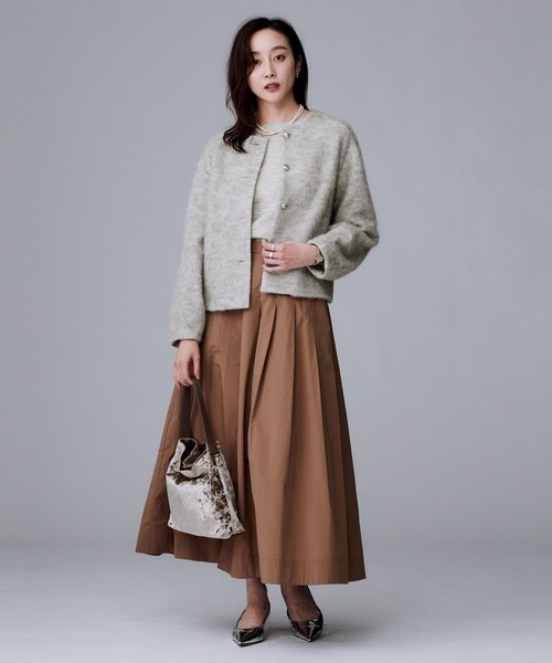 EVERYDAY I LIKE アルパカ混 金ボタン カーディガン ジャケット モヘアライクWポケットゴールドボタンカーディガン | ur's（ユアーズ）