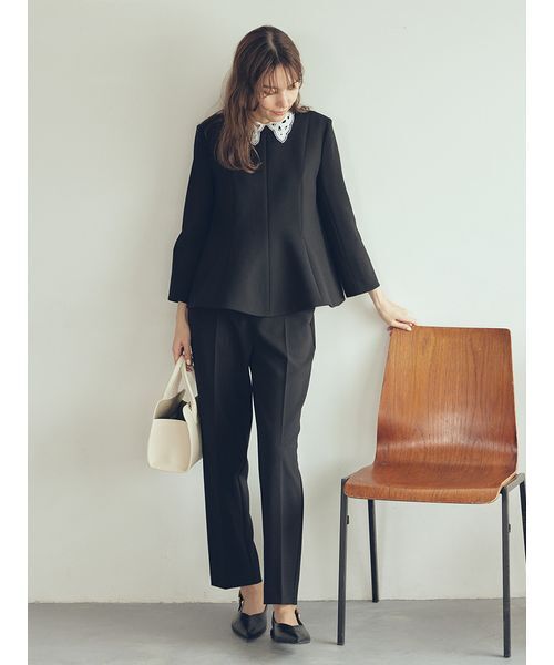 Mila Owen（ミラオーウェン）の「【セットアイテム】2wayレースカラーペプラムSET UP（ワンピース・レディース・マルチ/ネイビー/ブラック・1/0）」の4枚目の写真