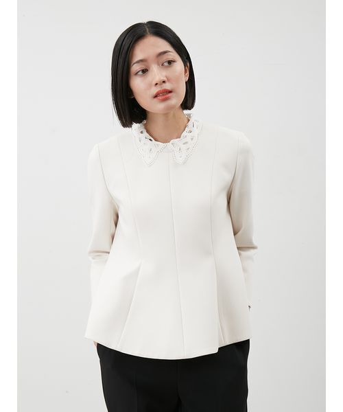 Mila Owen（ミラオーウェン）の「【セットアイテム】2wayレースカラーペプラムSET UP（ワンピース・レディース・マルチ/ネイビー/ブラック・1/0）」の6枚目の写真