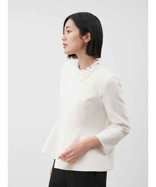 Mila Owen（ミラオーウェン）の「【セットアイテム】2wayレースカラーペプラムSET UP（ワンピース・レディース・マルチ/ネイビー/ブラック・1/0）」の7枚目の写真