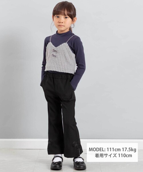 BeBe（ベベ）の「リボンスリットダブルクロスロングパンツ（その他パンツ・キッズ・ブラック/パープル・140cm/110cm/130cm/150cm/120cm）」の7枚目の写真