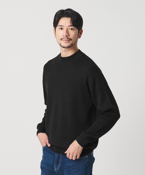 BEAUTY&YOUTH UNITED ARROWS（ビューティーアンドユースユナイテッドアローズ）の「【WEB限定 WARDROBE SMART】マシーンウォッシャブル ウールミックス アゼ モックネック（ニット/セーター・メンズ・ダークブラウン/ブラック/ナチュラル・S/M/L/XL）」の4枚目の写真