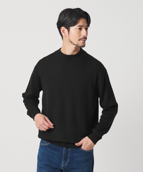 BEAUTY&YOUTH UNITED ARROWS（ビューティーアンドユースユナイテッドアローズ）の「【WEB限定 WARDROBE SMART】マシーンウォッシャブル ウールミックス アゼ モックネック（ニット/セーター・メンズ・ダークブラウン/ブラック/ナチュラル・S/M/L/XL）」の5枚目の写真