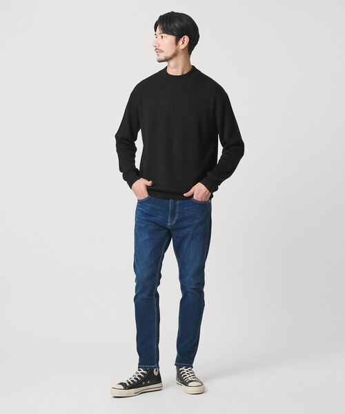 BEAUTY&YOUTH UNITED ARROWS（ビューティーアンドユースユナイテッドアローズ）の「【WEB限定 WARDROBE SMART】マシーンウォッシャブル ウールミックス アゼ モックネック（ニット/セーター・メンズ・ダークブラウン/ブラック/ナチュラル・S/M/L/XL）」の6枚目の写真