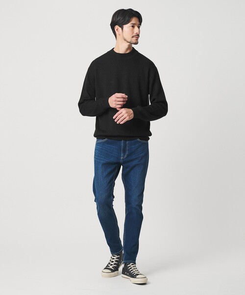 BEAUTY&YOUTH UNITED ARROWS（ビューティーアンドユースユナイテッドアローズ）の「【WEB限定 WARDROBE SMART】マシーンウォッシャブル ウールミックス アゼ モックネック（ニット/セーター・メンズ・ダークブラウン/ブラック/ナチュラル・S/M/L/XL）」の7枚目の写真