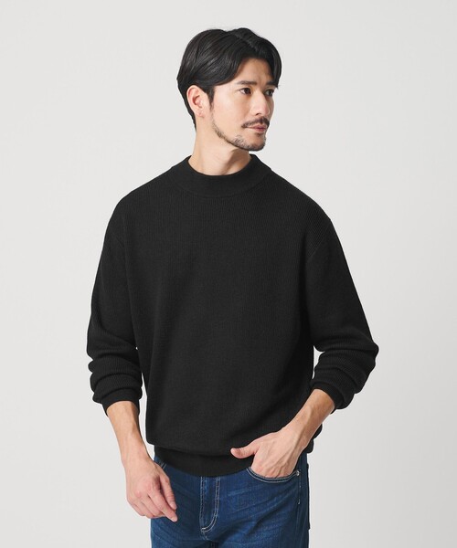 BEAUTY&YOUTH UNITED ARROWS（ビューティーアンドユースユナイテッドアローズ）の「【WEB限定 WARDROBE SMART】マシーンウォッシャブル ウールミックス アゼ モックネック（ニット/セーター・メンズ・ダークブラウン/ブラック/ナチュラル・S/M/L/XL）」の8枚目の写真