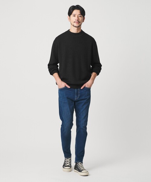 BEAUTY&YOUTH UNITED ARROWS（ビューティーアンドユースユナイテッドアローズ）の「【WEB限定 WARDROBE SMART】マシーンウォッシャブル ウールミックス アゼ モックネック（ニット/セーター・メンズ・ダークブラウン/ブラック/ナチュラル・S/M/L/XL）」の9枚目の写真