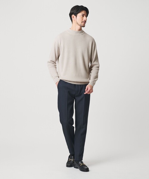 BEAUTY&YOUTH UNITED ARROWS（ビューティーアンドユースユナイテッドアローズ）の「【WEB限定 WARDROBE SMART】マシーンウォッシャブル ウールミックス アゼ モックネック（ニット/セーター・メンズ・ダークブラウン/ブラック/ナチュラル・S/M/L/XL）」の12枚目の写真