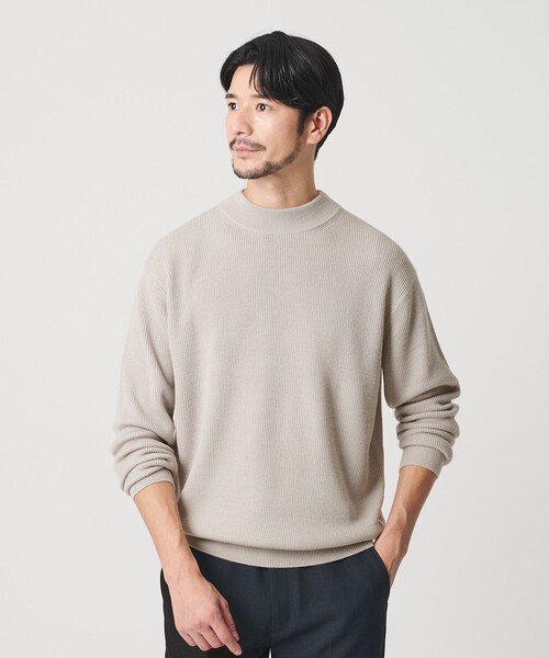 BEAUTY&YOUTH UNITED ARROWS（ビューティーアンドユースユナイテッドアローズ）の「【WEB限定 WARDROBE SMART】マシーンウォッシャブル ウールミックス アゼ モックネック（ニット/セーター・メンズ・ダークブラウン/ブラック/ナチュラル・S/M/L/XL）」の13枚目の写真