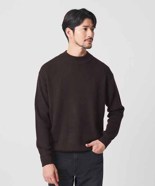 BEAUTY&YOUTH UNITED ARROWS（ビューティーアンドユースユナイテッドアローズ）の「【WEB限定 WARDROBE SMART】マシーンウォッシャブル ウールミックス アゼ モックネック（ニット/セーター・メンズ・ダークブラウン/ブラック/ナチュラル・S/M/L/XL）」の16枚目の写真