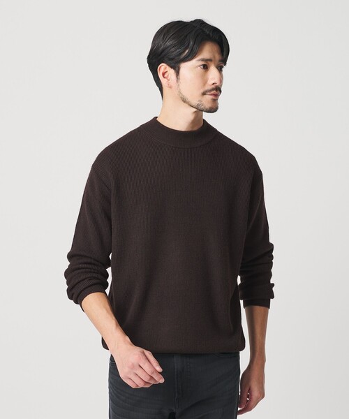 BEAUTY&YOUTH UNITED ARROWS（ビューティーアンドユースユナイテッドアローズ）の「【WEB限定 WARDROBE SMART】マシーンウォッシャブル ウールミックス アゼ モックネック（ニット/セーター・メンズ・ダークブラウン/ブラック/ナチュラル・S/M/L/XL）」の18枚目の写真