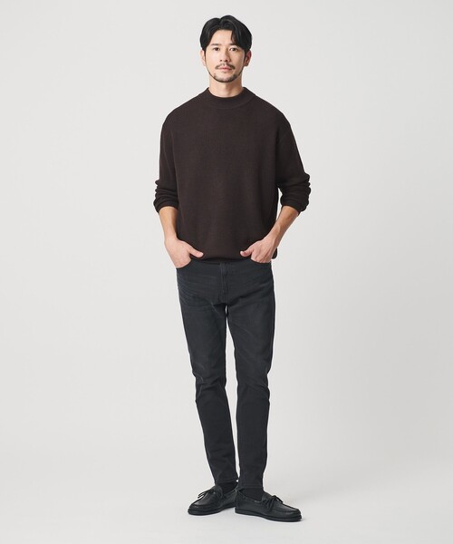 BEAUTY&YOUTH UNITED ARROWS（ビューティーアンドユースユナイテッドアローズ）の「【WEB限定 WARDROBE SMART】マシーンウォッシャブル ウールミックス アゼ モックネック（ニット/セーター・メンズ・ダークブラウン/ブラック/ナチュラル・S/M/L/XL）」の19枚目の写真