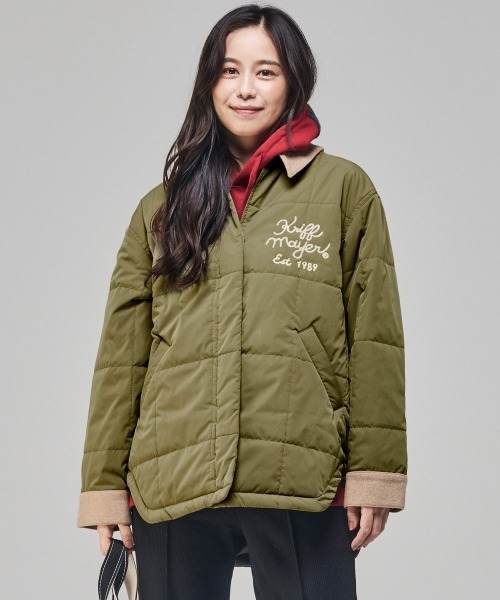 KRIFF MAYER Lady's Collection(クリフメイヤーレディースコレクション)の「キルト中綿ジャケット(ダウンジャケット/コート・レディース・ナチュラル/カーキ・MEDIUM/LARGE)」の2枚目の写真